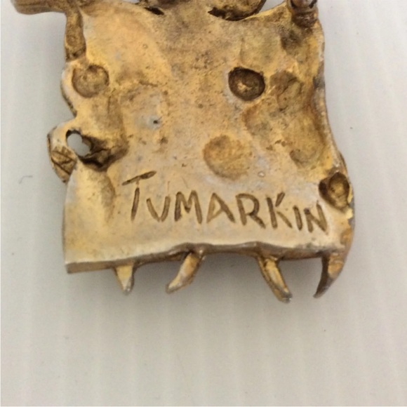 Vtg Igael Tumarkin Israel Brutalist Prisoner of Conscience Figural Pin Pendant - Picture 3 of 5